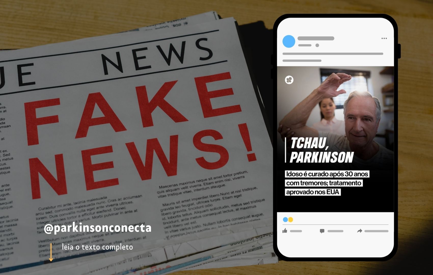 Postagem ERRA ao afirmar cura do Parkinson com ultrassom!